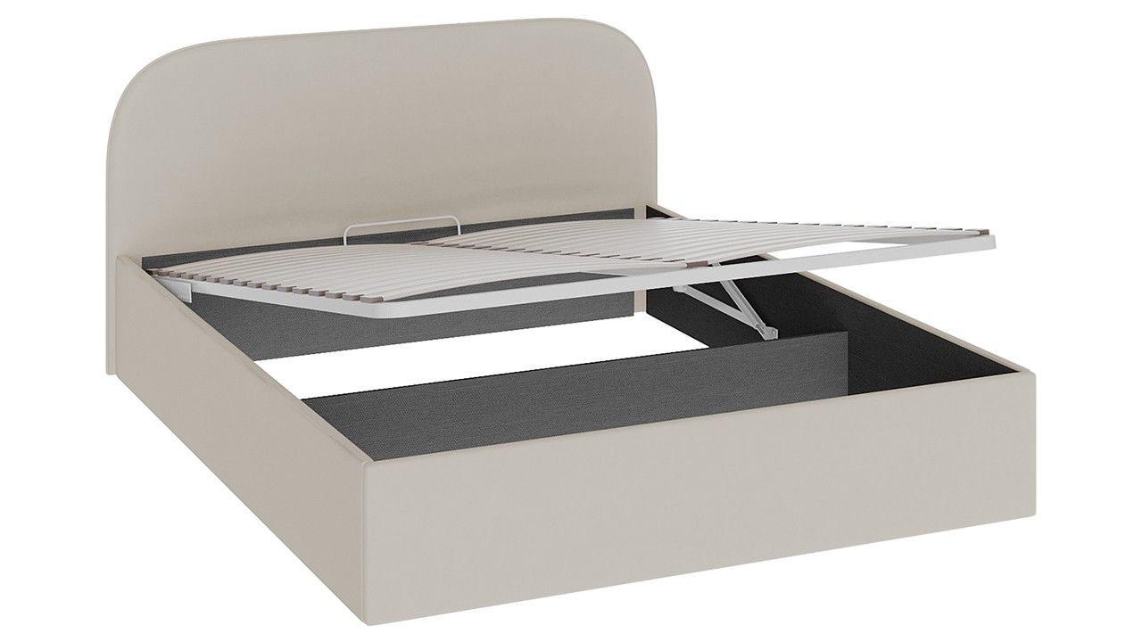 Кровать с Подъемным Механизмом «Шерри» Велюр Крем/(Спальное Место 1600 х 2000 мм)