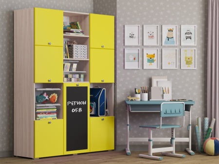 Шкаф Юнга-11 МДФ (Ш-1500  x В-2020  x Г-420 мм)/Разные Цвета